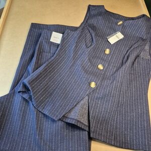 Maeve Navy Pinstripe Suit Vest And Trouser Set